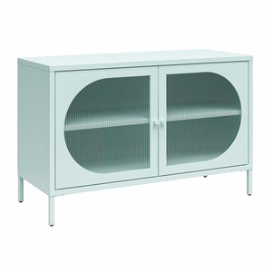 Mr. Kate Luna Wide 2-Door Accent Cabinet with Fluted Glass - Sky Blue