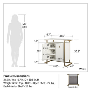 CosmoLiving Camila Bar Cabinet - White