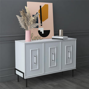 CosmoLiving Liberty 3 Door Accent Cabinet - Dove Gray
