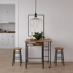 RealRooms Jace Kitchen Pub Set with Drop Leaf - Beige