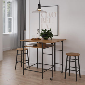 RealRooms Jace Kitchen Pub Set with Drop Leaf - Beige