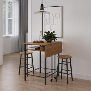 RealRooms Jace Kitchen Pub Set with Drop Leaf - Beige