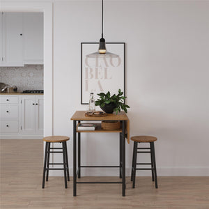 RealRooms Jace Kitchen Pub Set with Drop Leaf - Beige