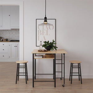 RealRooms Jace Kitchen Pub Set with Drop Leaf - Natural