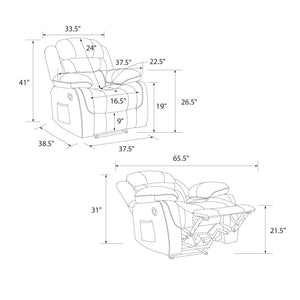 DHP Miller Pushback Recliner with Cupholder - Gray