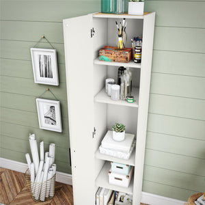 Systembuild Evolution Loxley 16" Wide 1 Door Shiplap Cabinet - White