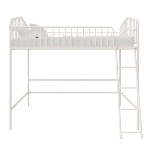 Novogratz Bushwick Metal Loft Bed - Off White - Full