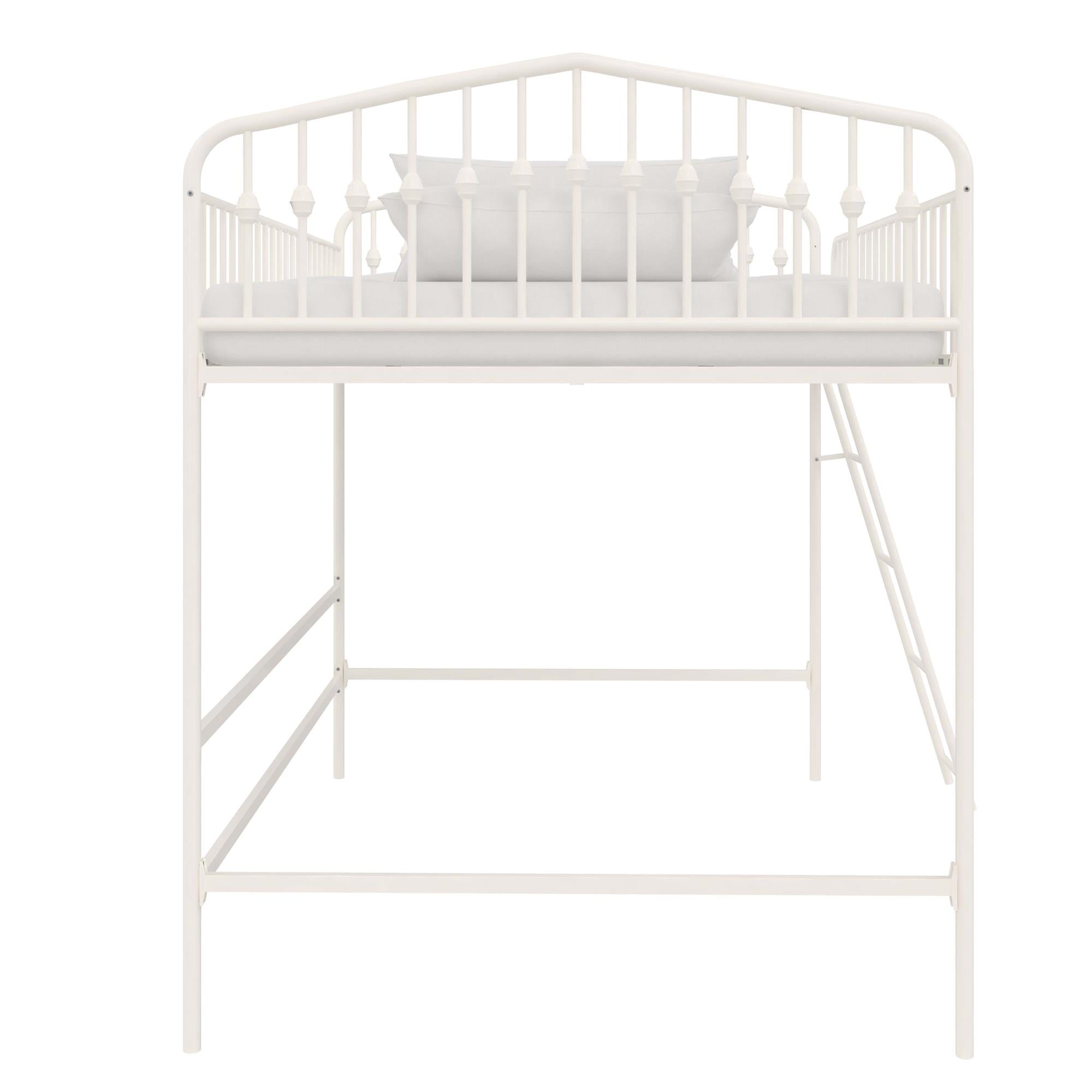 Novogratz Bushwick Metal Loft Bed - Off White - Full