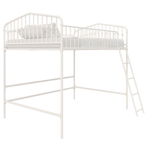 Novogratz Bushwick Metal Loft Bed - Off White - Full