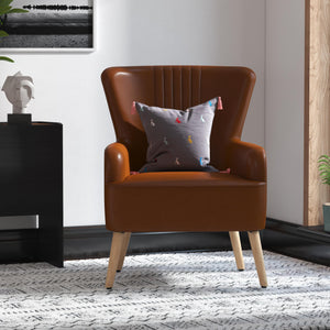 Novogratz William Accent Chair - Camel Faux Leather