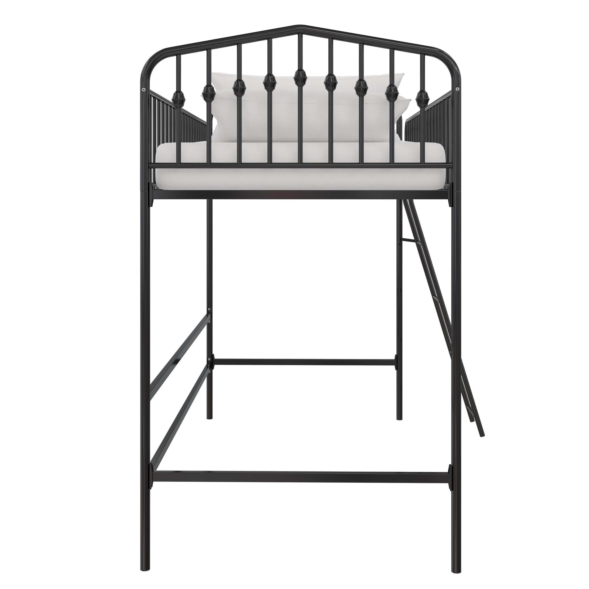 Novogratz Bushwick Metal Loft Bed - Black - Twin