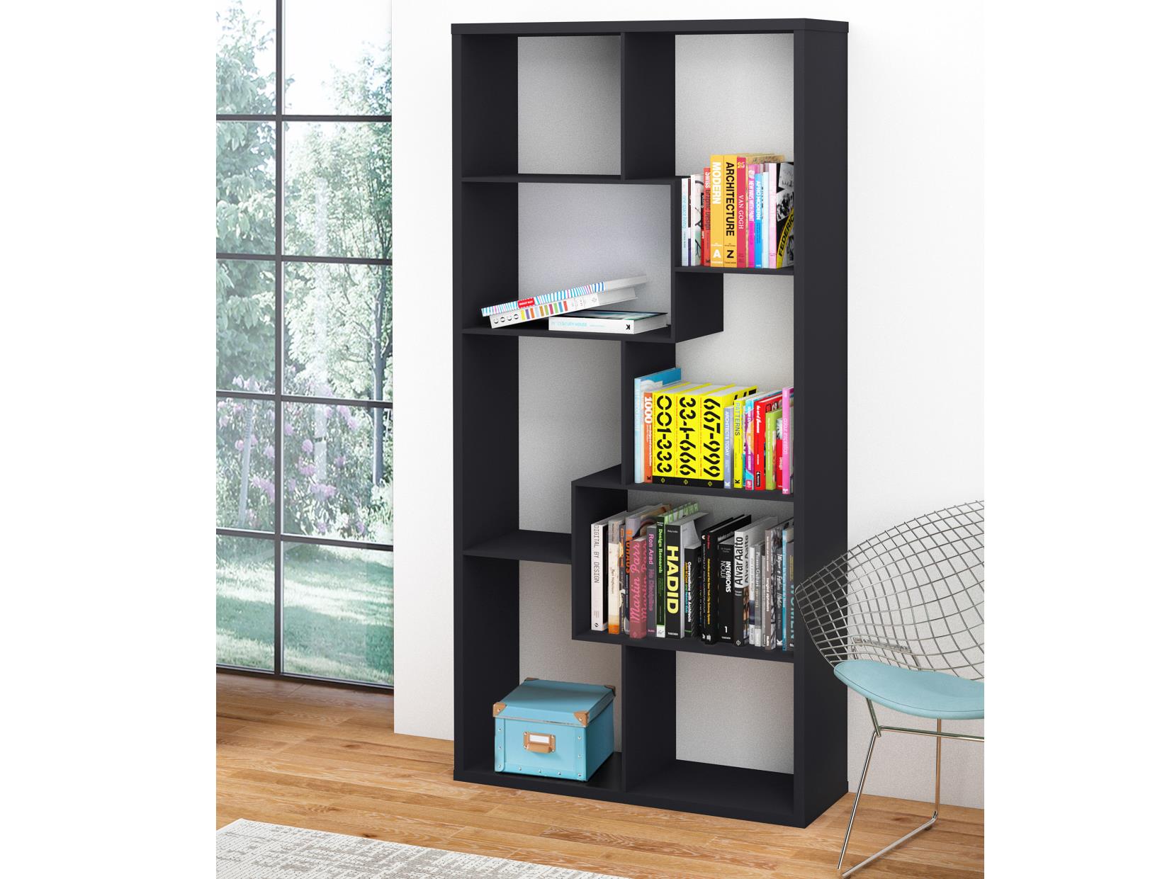 Ren Home Leva Tall Bookcase - Black