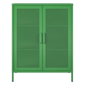Novogratz Channing 2 Door Accent Cabinet-Mesh Metal Locker - Kelly Green