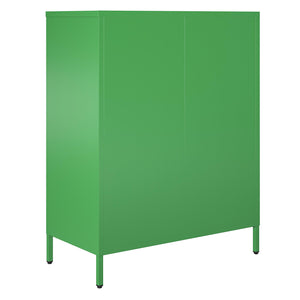 Novogratz Channing 2 Door Accent Cabinet-Mesh Metal Locker - Kelly Green