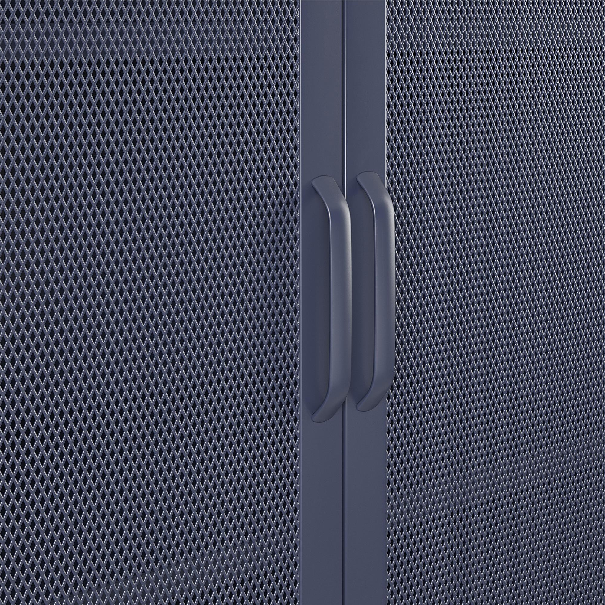 Novogratz Channing 2 Door Accent Cabinet-Mesh Metal Locker - Navy