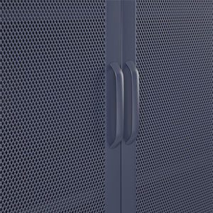 Novogratz Channing 2 Door Accent Cabinet-Mesh Metal Locker - Navy