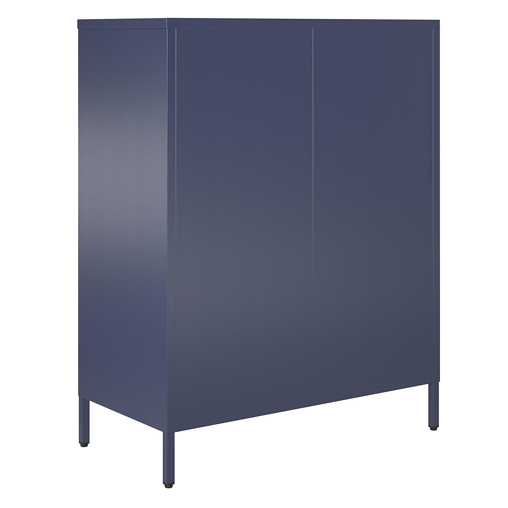 Novogratz Channing 2 Door Accent Cabinet-Mesh Metal Locker - Navy