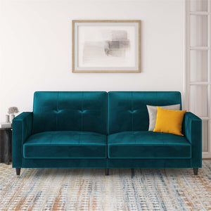 DHP Penelope Tufted Futon Sofa Bed - Green