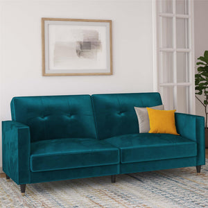 DHP Penelope Tufted Futon Sofa Bed - Green