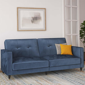 DHP Penelope Tufted Futon Sofa Bed - Blue