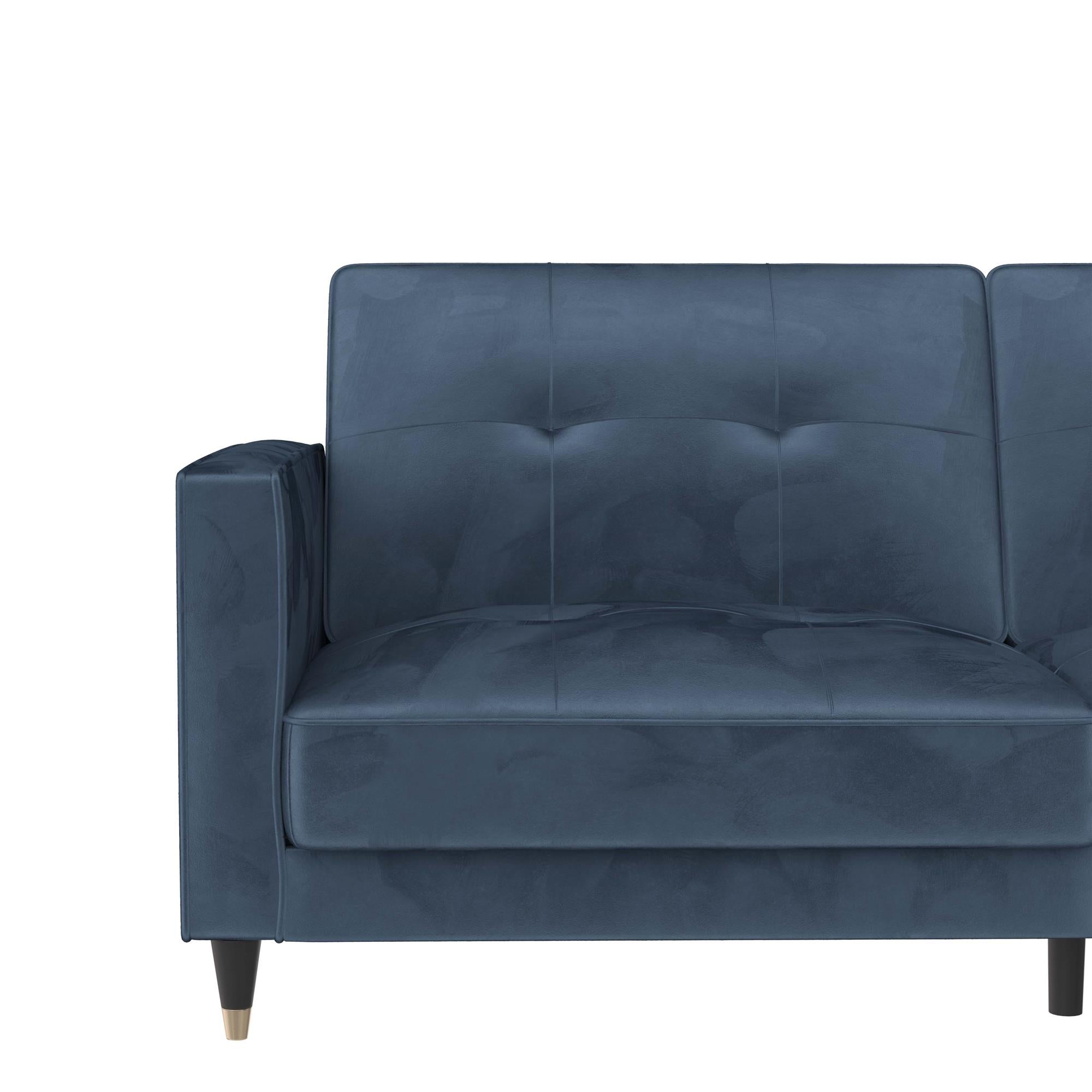 DHP Penelope Tufted Futon Sofa Bed - Blue