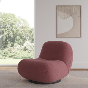 Cortney's Collection Crosby Boucle Swivel Chair - Berry