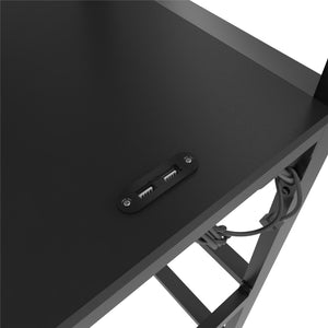 DHP Lanis Loft Bed with Desk and Storage - Black - Twin