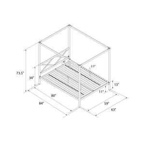 DHP Remna Metal Canopy Bed - Black - Queen