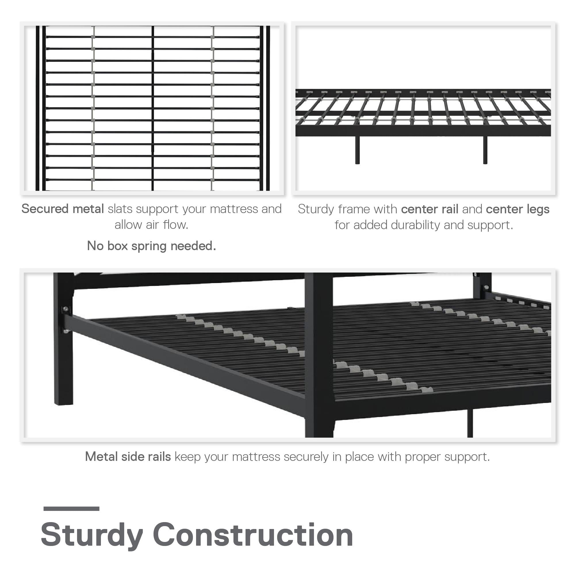 DHP Remna Metal Canopy Bed - Black - Queen