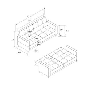 DHP Penelope Tufted Futon Sofa Bed - Blue