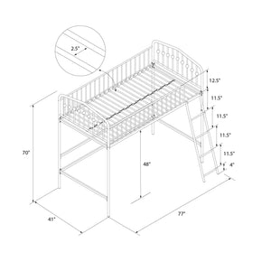 Novogratz Bushwick Metal Loft Bed - Black - Twin