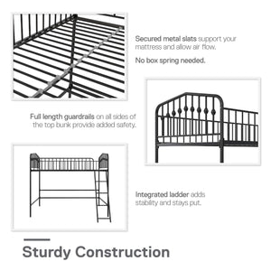 Novogratz Bushwick Metal Loft Bed - Black - Twin