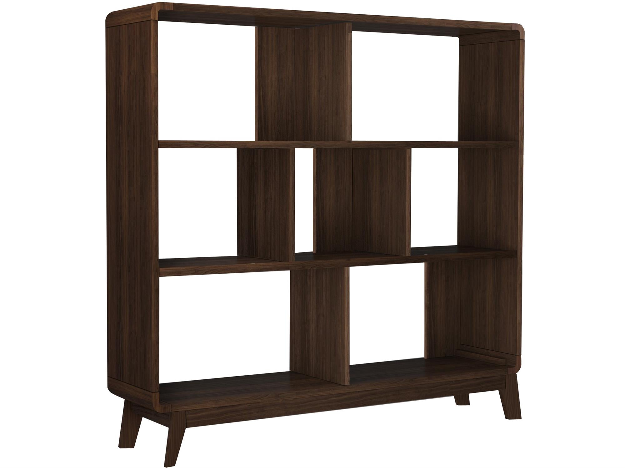Ren Home Leva Double Bookcase - Walnut
