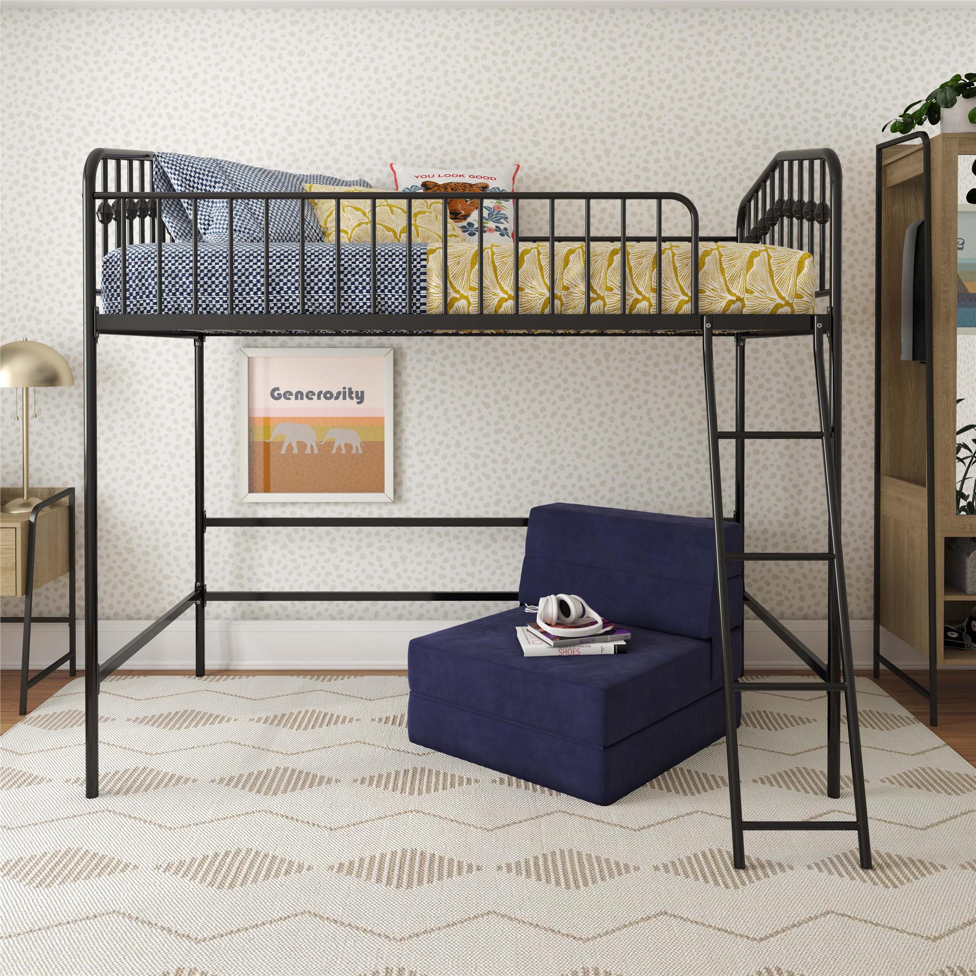 Novogratz Bushwick Metal Loft Bed - Black - Twin
