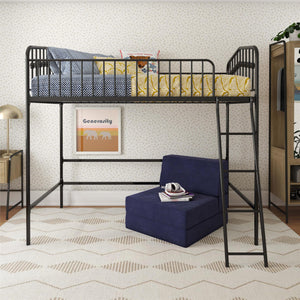 Novogratz Bushwick Metal Loft Bed - Black - Twin