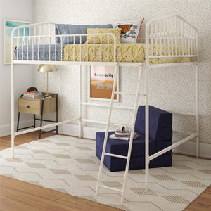 Novogratz Bushwick Metal Loft Bed - Off White - Full
