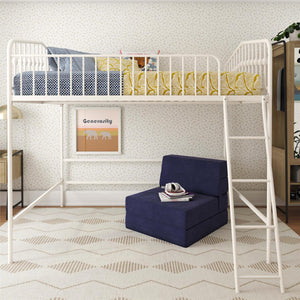 Novogratz Bushwick Metal Loft Bed - Off White - Full