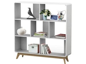 Ren Home Leva Double Bookcase - White
