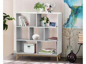 Ren Home Leva Double Bookcase - White