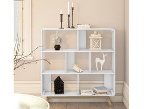 Ren Home Leva Double Bookcase - White