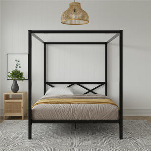 DHP Remna Metal Canopy Bed - Black - Queen