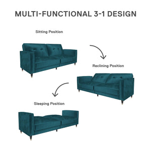 DHP Penelope Tufted Futon Sofa Bed - Green