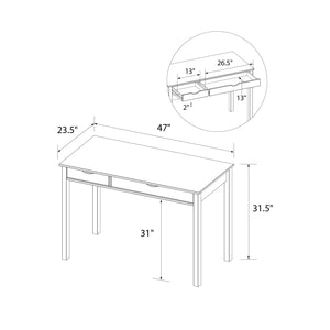 Ren Home Liv Desk with Double Drawers - Oak