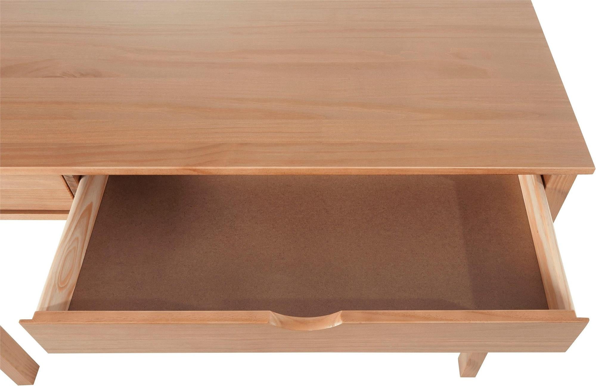 Ren Home Liv Desk with Double Drawers - Oak