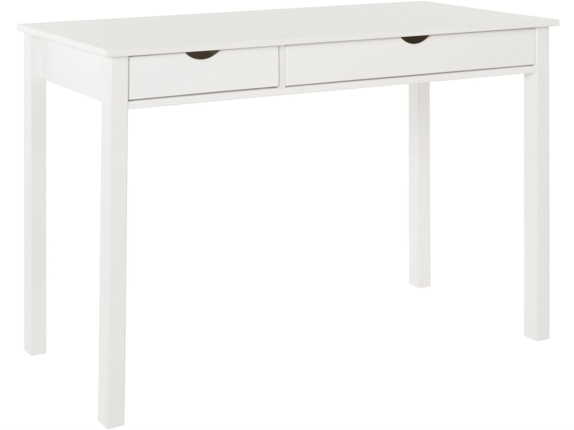 Ren Home Liv Desk with Double Drawers - White