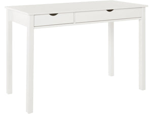 Ren Home Liv Desk with Double Drawers - White