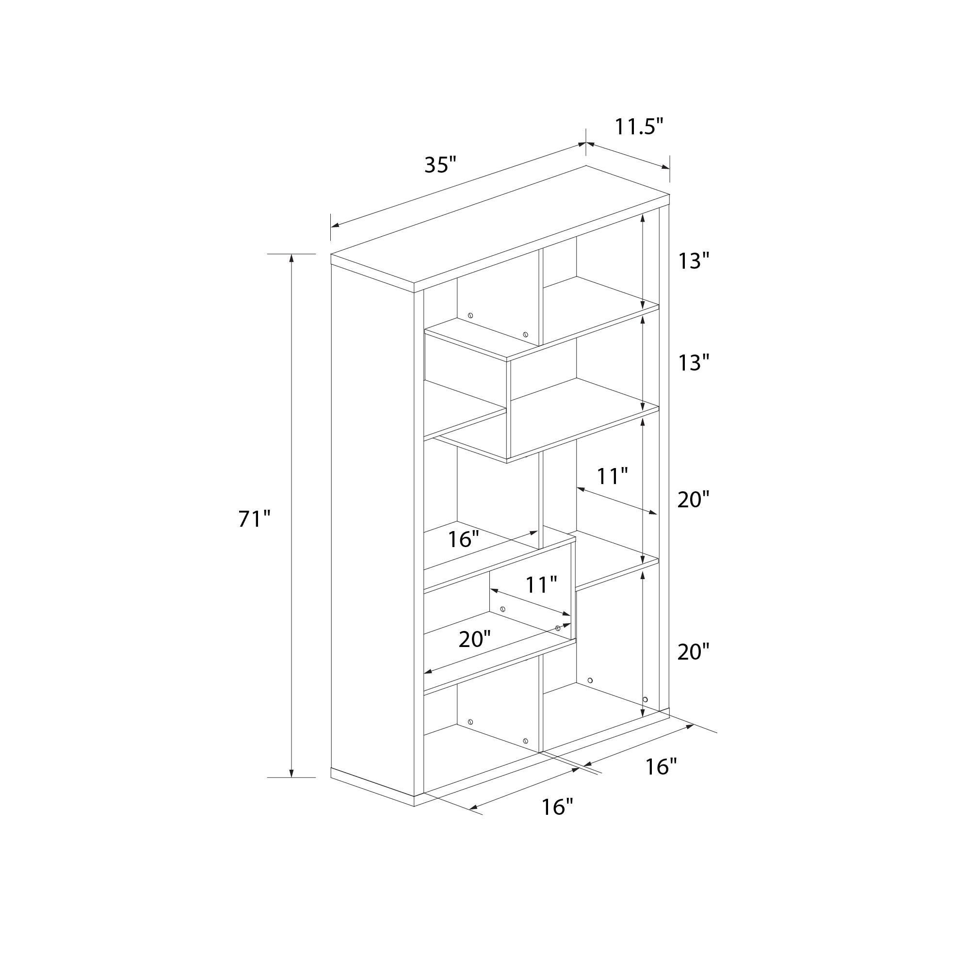 Ren Home Leva Tall Bookcase - Black
