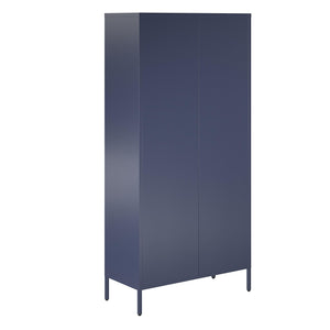Novogratz Channing Tall 2 Door Storage Cabinet-Mesh Metal Locker - Navy