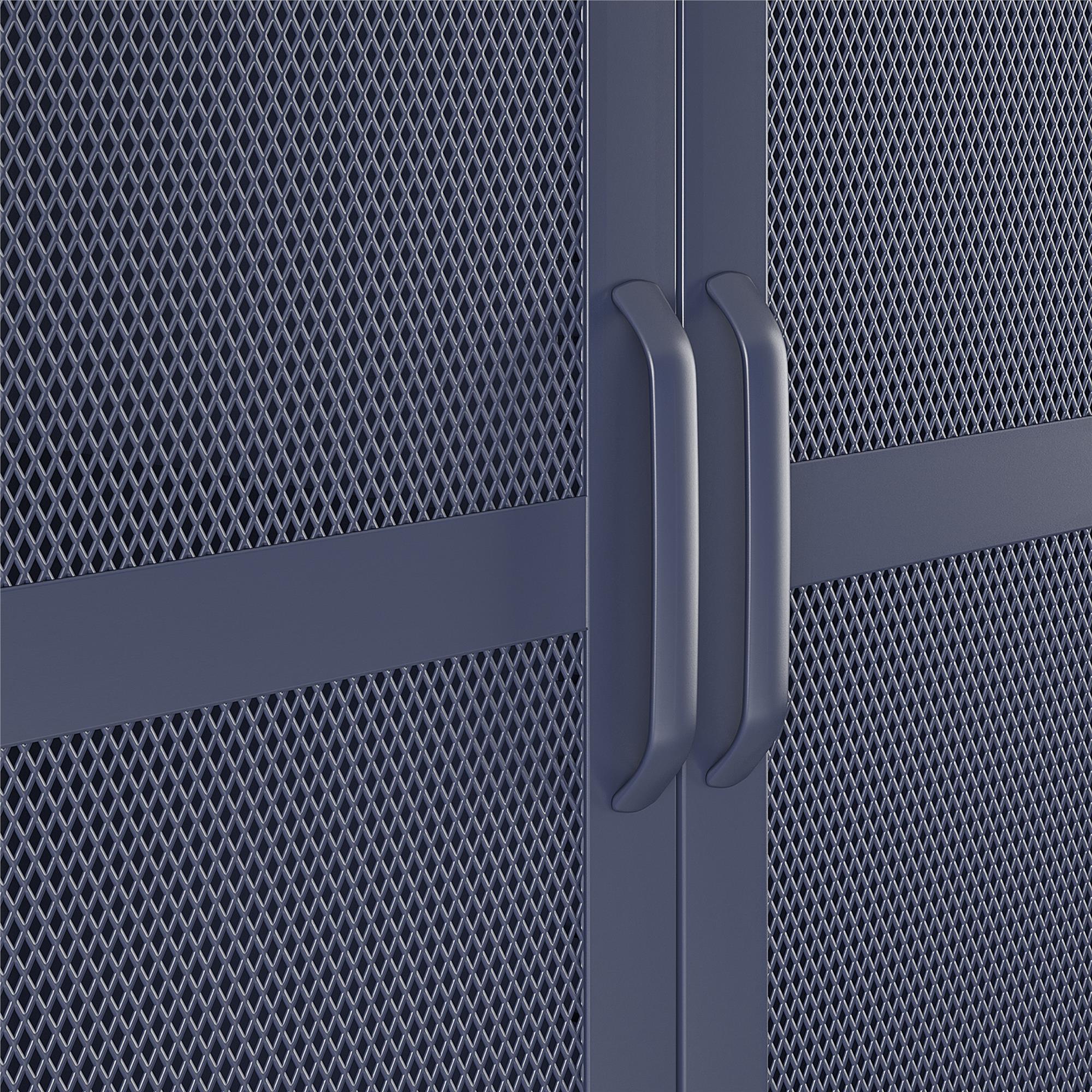 Novogratz Channing Tall 2 Door Storage Cabinet-Mesh Metal Locker - Navy