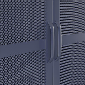 Novogratz Channing Tall 2 Door Storage Cabinet-Mesh Metal Locker - Navy